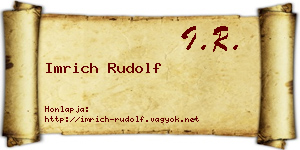 Imrich Rudolf névjegykártya